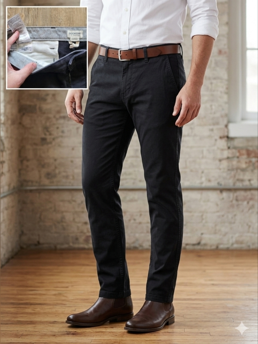 Dockers Slim Tapered Chinos | Black | Size 32x32
